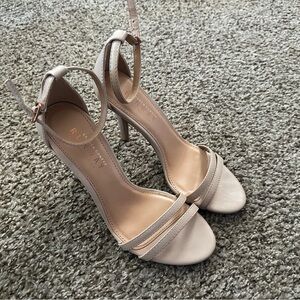 LC Lauren Conrad Nude Strappy Heels